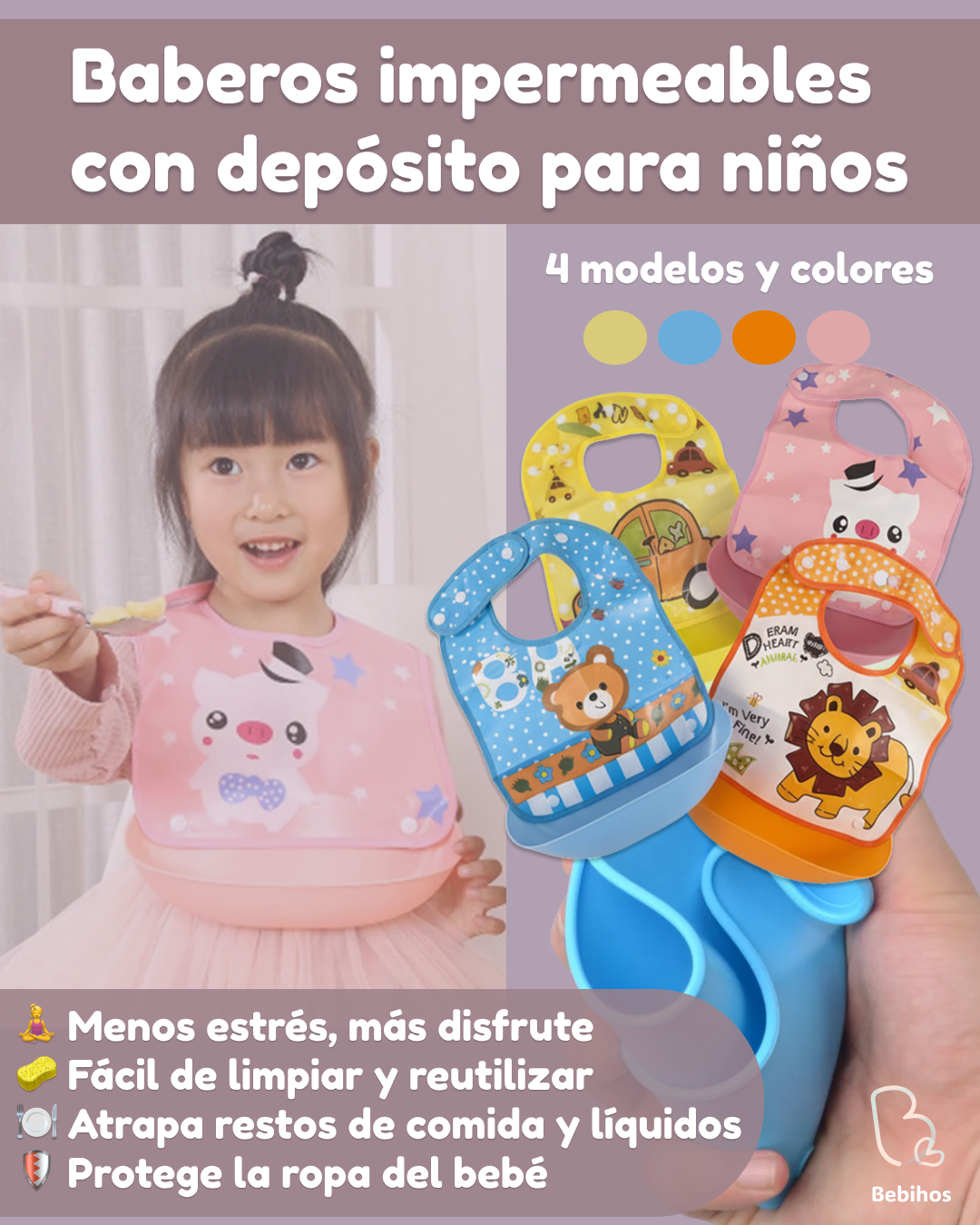Babero impermeable para niños